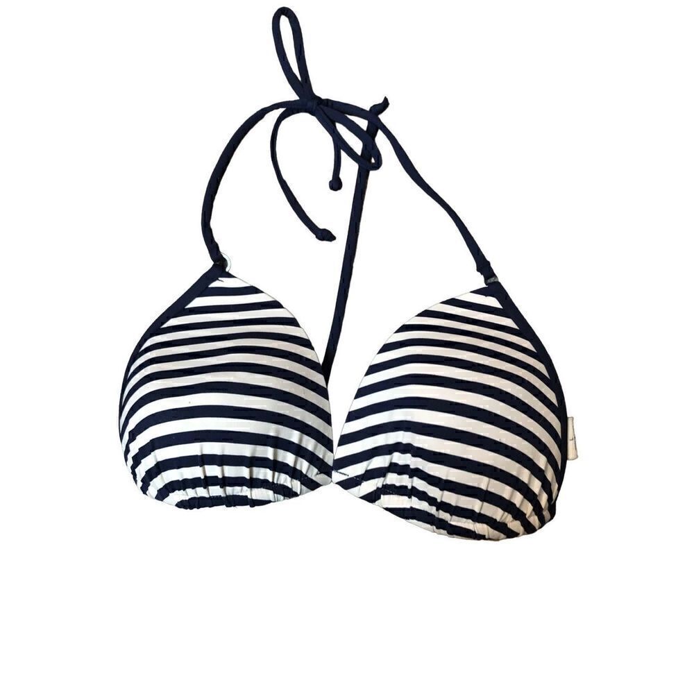 Gilly Hicks Hollister blue and white striped push ‘‘em up bikini top size L